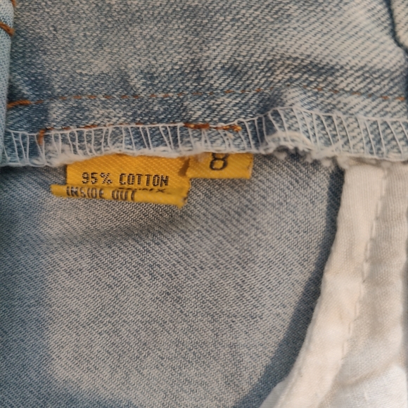 Flower silk scream women's long Denim Skirt us size 8 please with lace - Picture 6 of 6